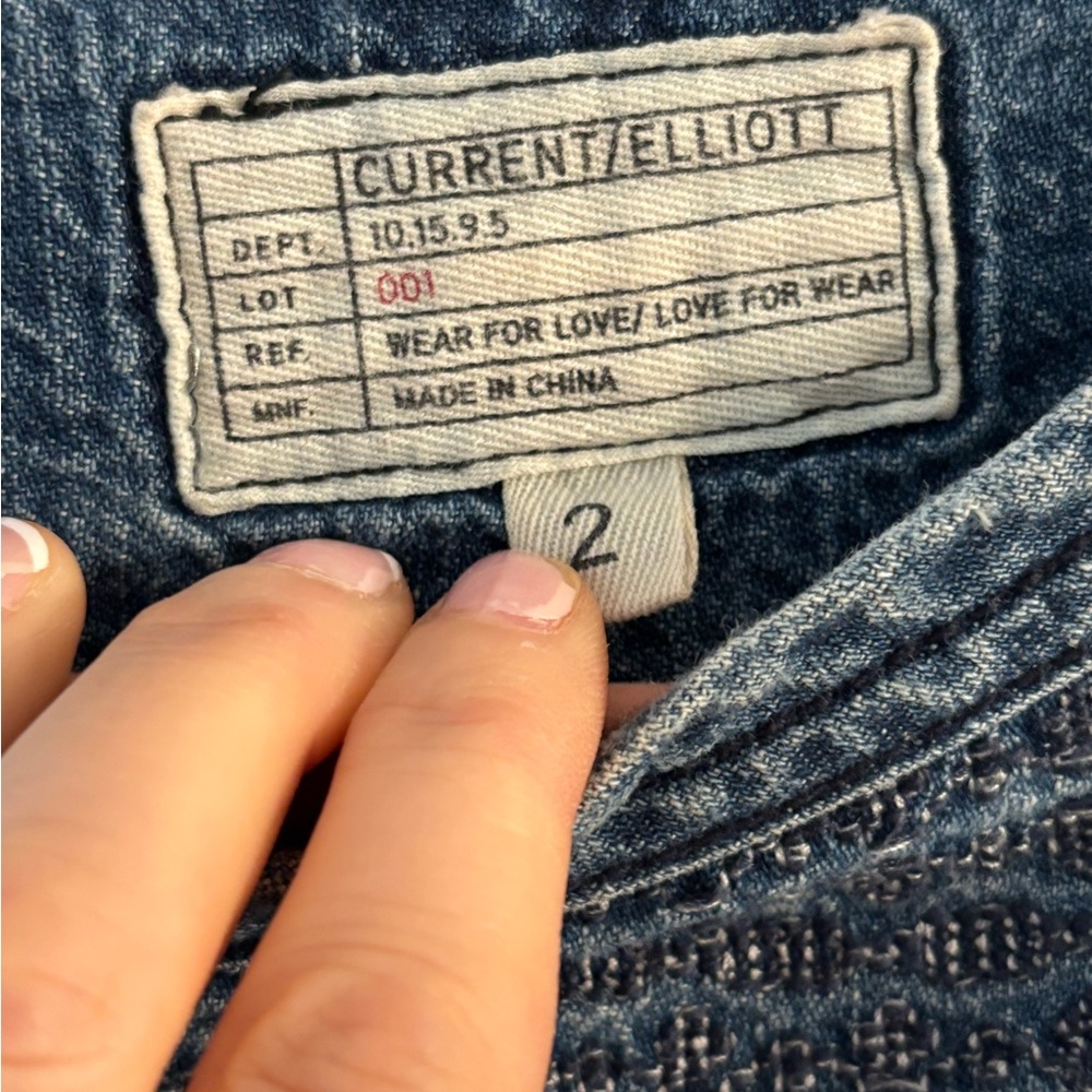 Current/Elliot Embroidered Denim Jean boho Tunic Dress w half sleeves - Picture 4 of 9